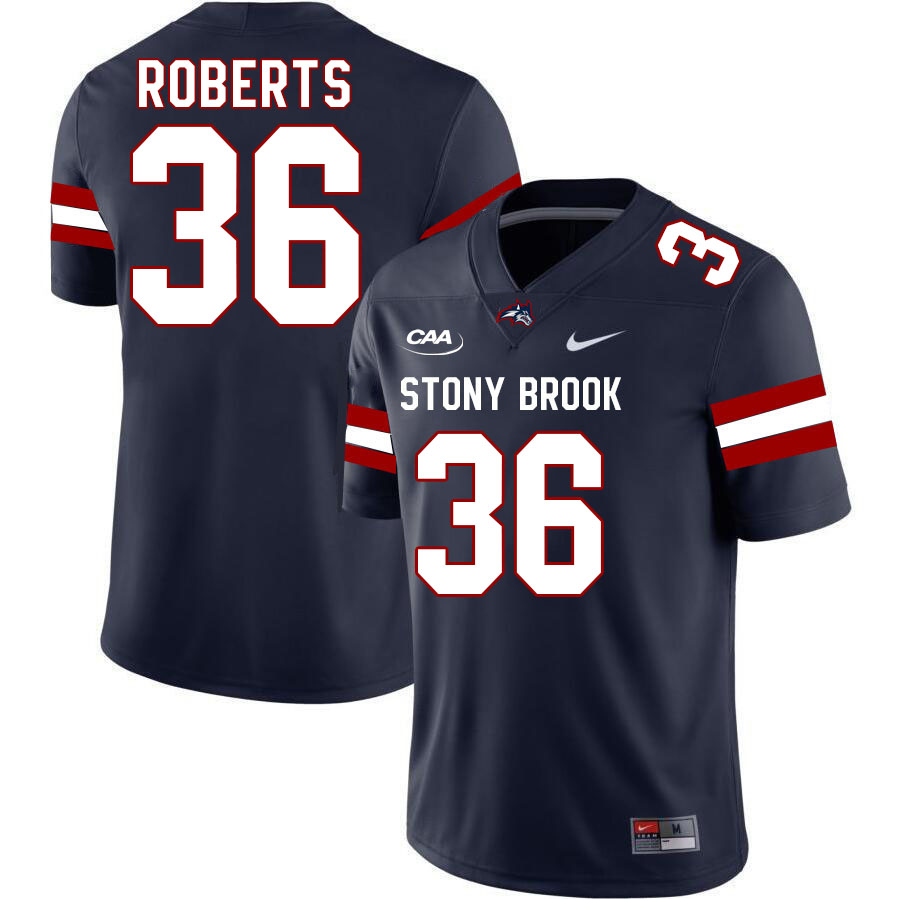 Stony Brook Seawolves #36 Jason Roberts College Football Jerseys Stitched-Navy